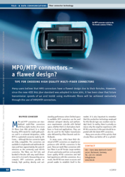 "MPO/MTP connectors - a flawed design?"